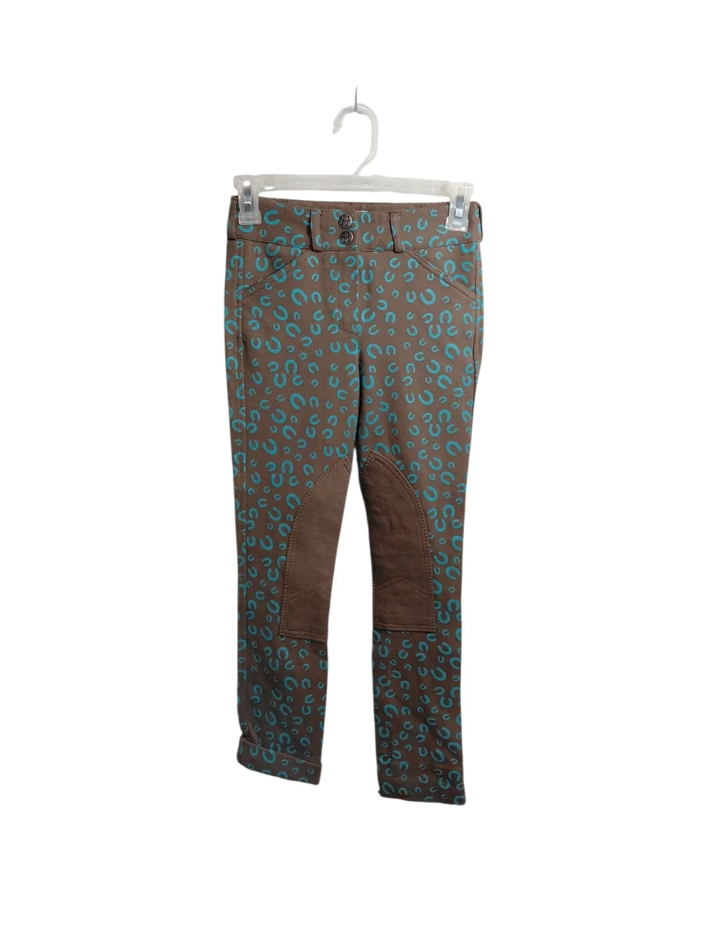 Dippin' Daisy's Brown Leggings with Teal Horseshoe Print